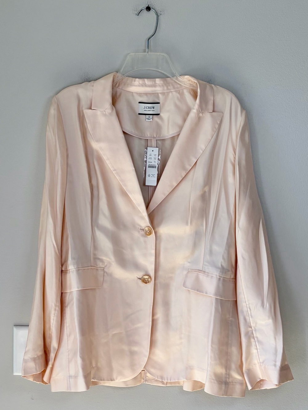 J. Crew Collection 100% Silk Deconstructed Blazer in Silk Twill Luxe Luxury